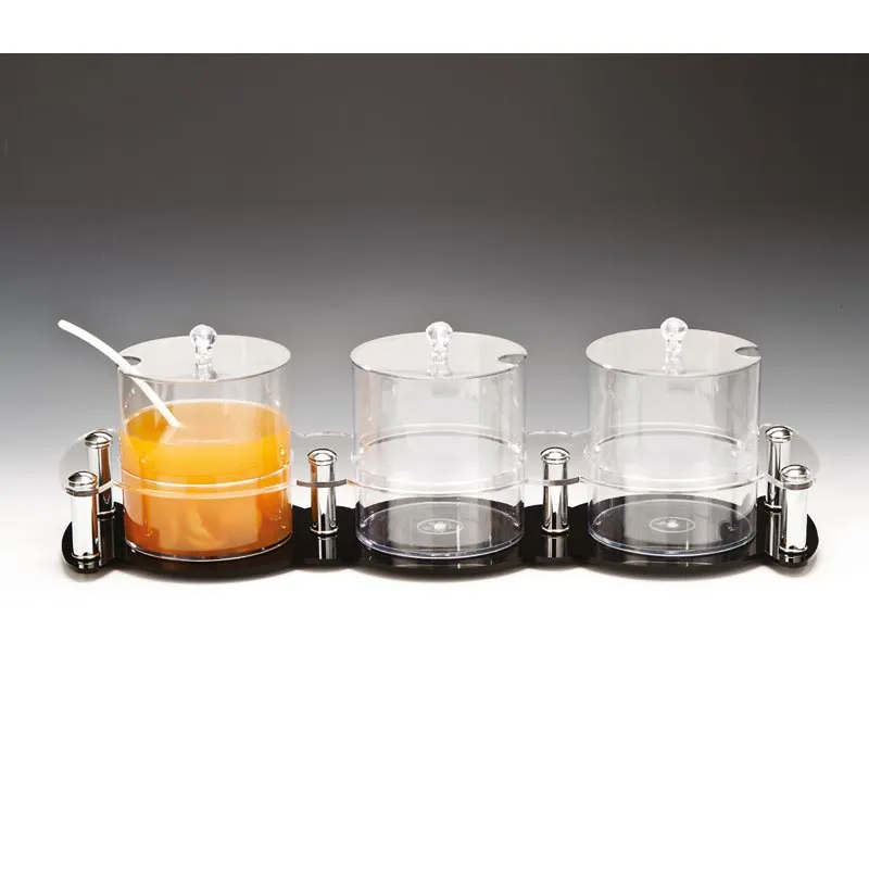 Zicco ZCP-132 Polikarbon 3 Bölmeli Sosluk Reçellik Standı, 2.1 L, 21x65 cm