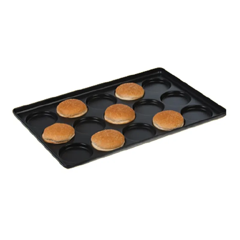 Almetal Alüminize Kaplamalı Hamburger Tavası, 18 Gözlü, 12 mm, 59x80 cm