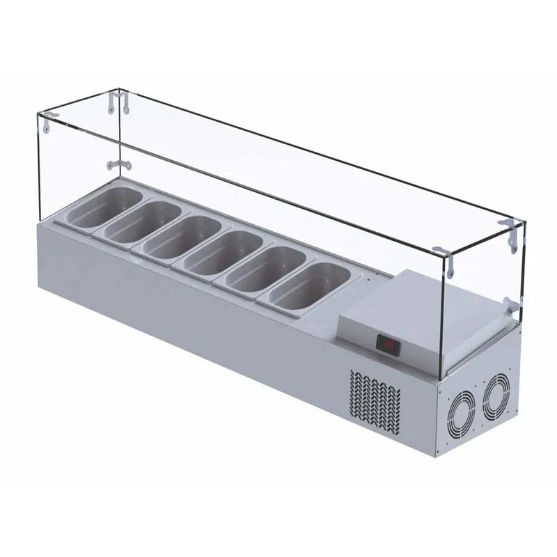 Iceinox VTP 150 GL 1 Set Üstü Camlı Saladbar, 150x34x45 cm