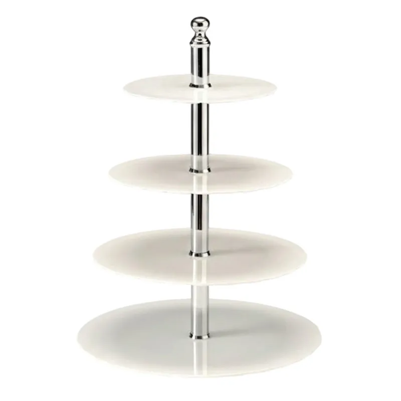 Zicco ZCP-712 Polikarbon 4 Katlı Teşhir Standı, 42 cm, Beyaz
