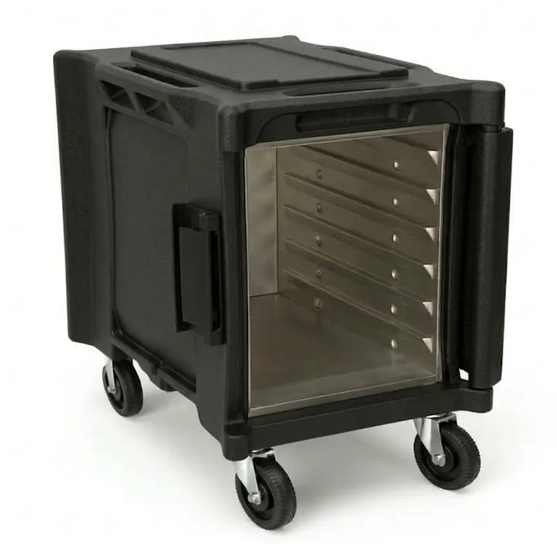 Tribeca TCB-600NPW Önden Yüklemeli Tekerlekli İçi Paslanmaz Thermobox, 475x670x635 mm, Siyah