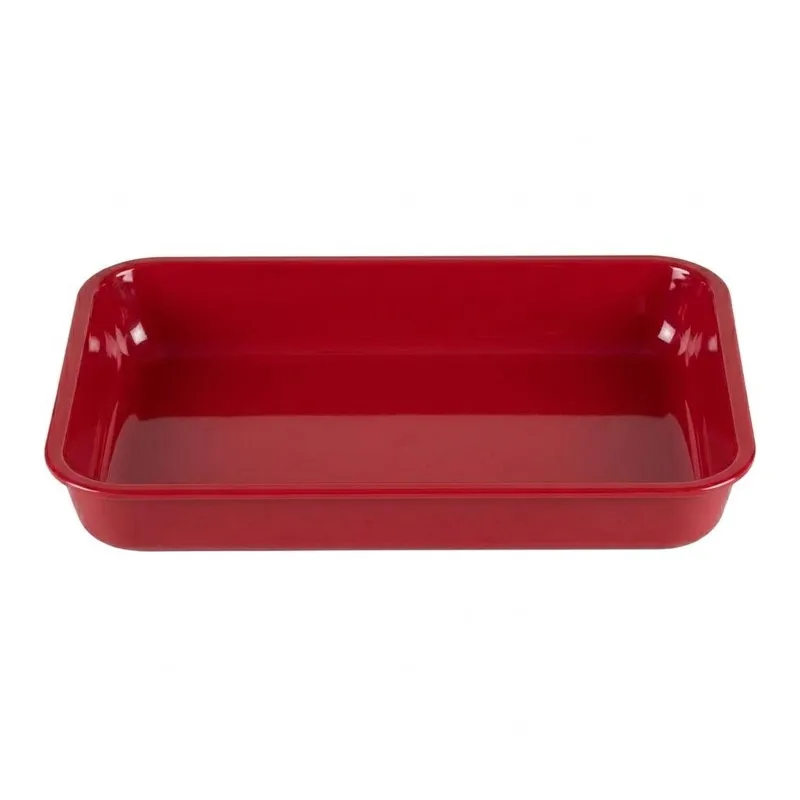 Zicco K-1994 Köşeli Melamin Teşhir Tabağı, 38x28.5x6 cm, Kırmızı