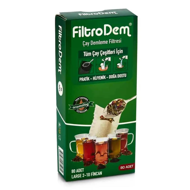 FiltroDem L 2-10 Fincan Çay Demleme Poşeti, 80 Adet