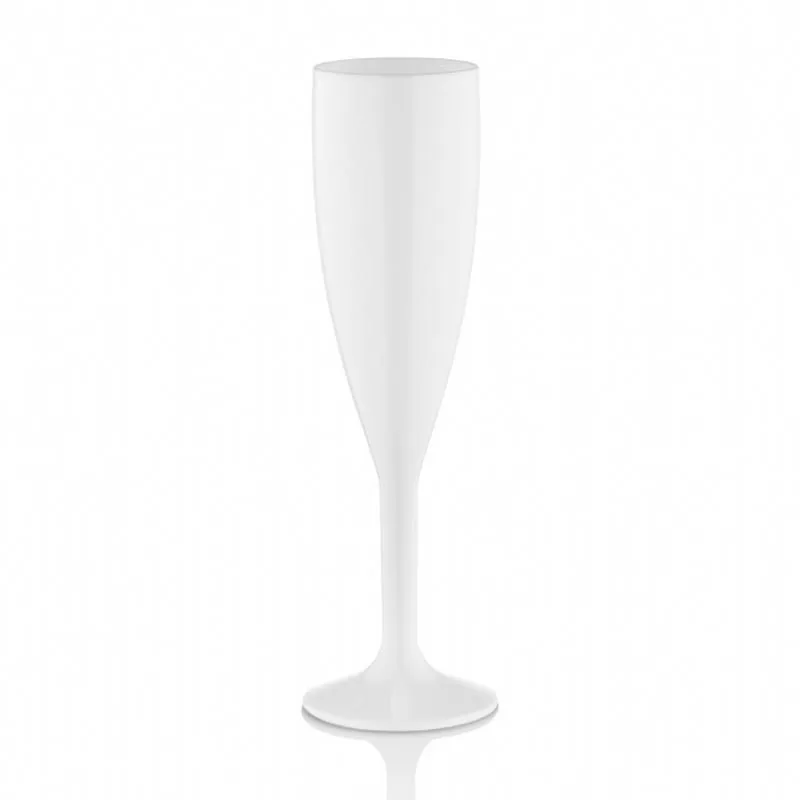 GastroCups GC-30 Polikarbonat Flüt Şampanya Bardağı, 180 ml, Beyaz