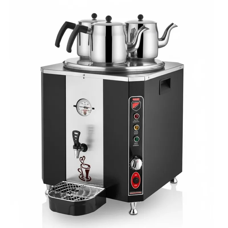 SilverInox ELS-03S 3 Demlikli Çay Makinesi, 36 L, Elektrikli, Siyah