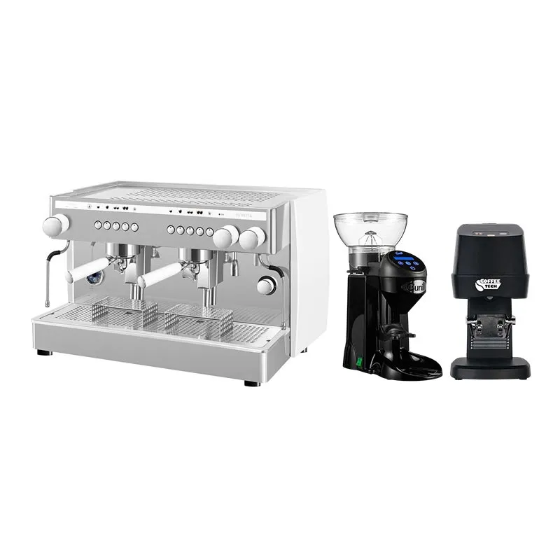 Saeco Perfetta Tam Otomatik Tall Cup Espresso Kahve Makinesi, 2 Gruplu, Beyaz + Cunill Tranquilo Tron Kahve Değirmeni + Coffeetech IT-58 Otomatik Tamper