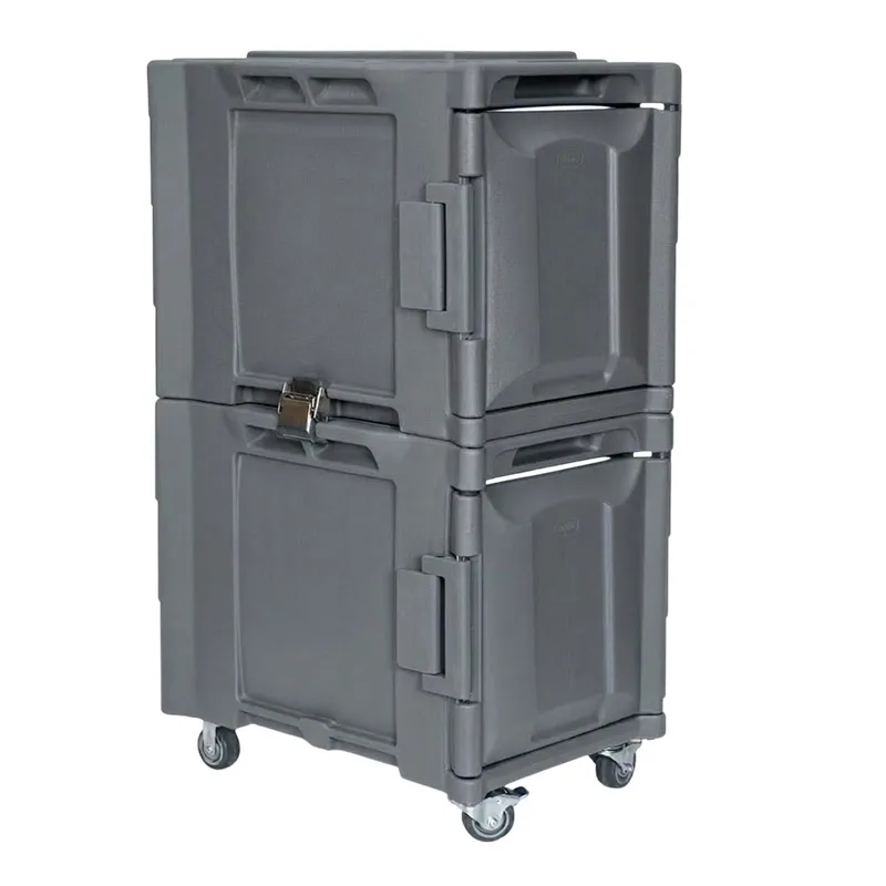 Tribeca TCB-600NDUO Önden Yüklemeli Tekerlekli Çiftli Thermobox, 95x134x127 cm, Gri