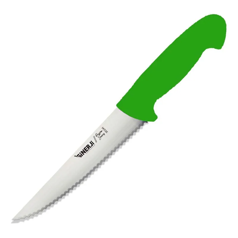 Sinerji Passion Plastik Saplı Dişli Sebze Bıçağı, 12 cm, Yeşil