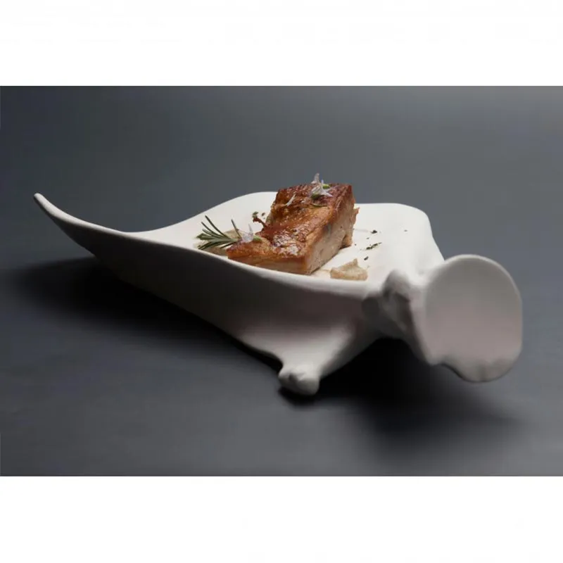 100% Chef Shoulder Blade Porselen Sunum Tabağı, 33x20x6 cm