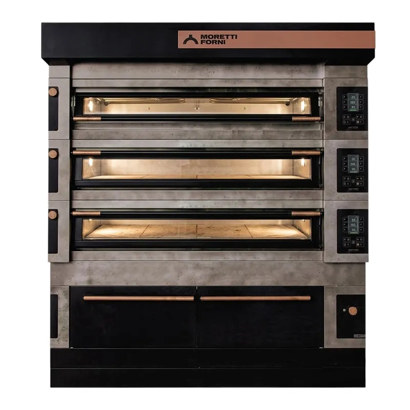 Moretti Forni S140EI-161600-P Icon Seri 2x16 cm Taş Tabanlı Modüler Çok Amaçlı Katlı Fırın, 140x93.5 cm, Elektrikli