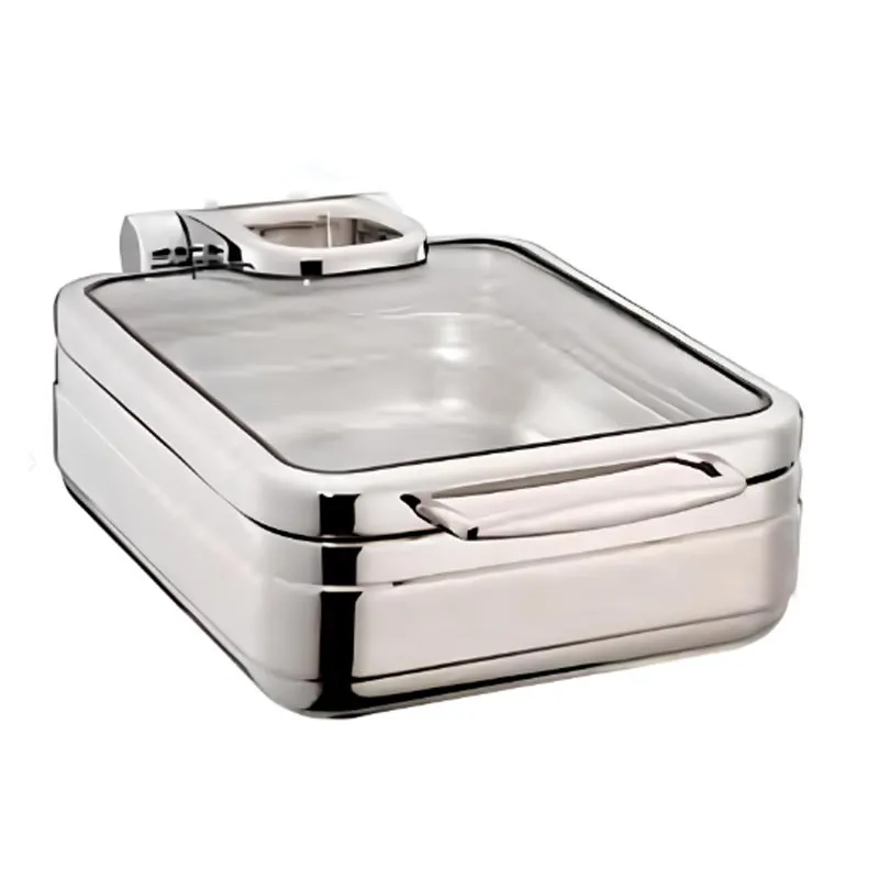 Öztiryakiler Lux Hidrolik Cam Kapaklı Dikdörtgen Chafing Dish, GN 1-1, 9 L