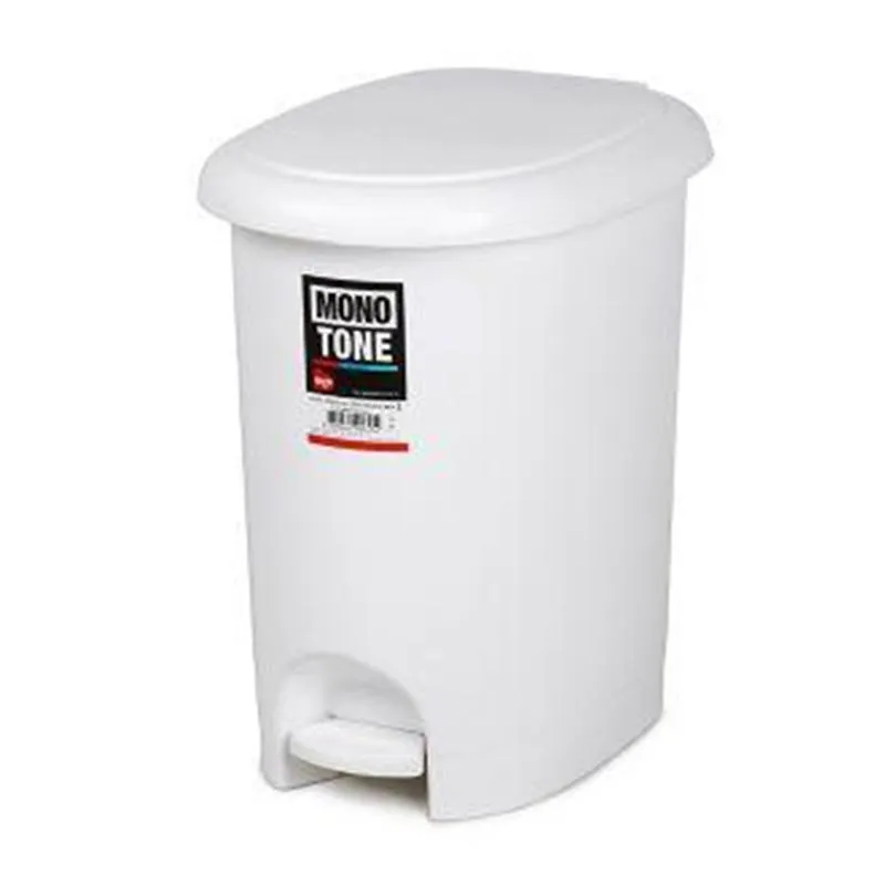 Bora Plastik Çöp Kovası, Pedallı, Oval, 17 L, Beyaz