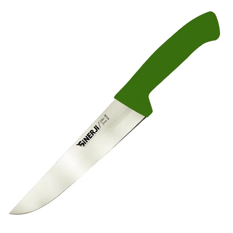 Sinerji Silver No 5 Plastik Saplı Kasap Bıçağı, 25 cm, Yeşil