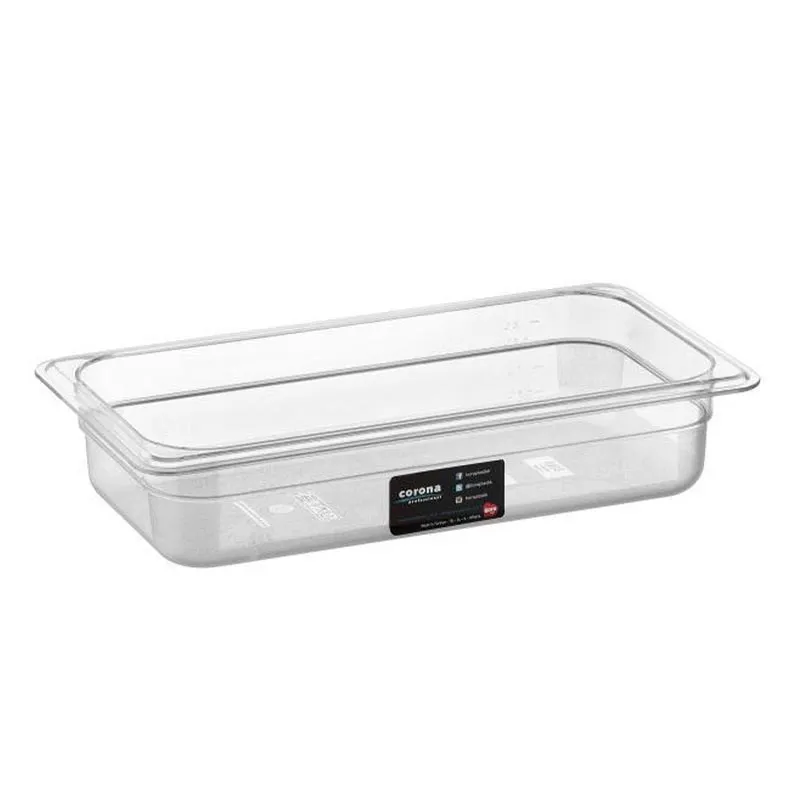 Bora Plastik GN 1/3-65 mm Polikarbon Gastronorm Küvet, 2 L