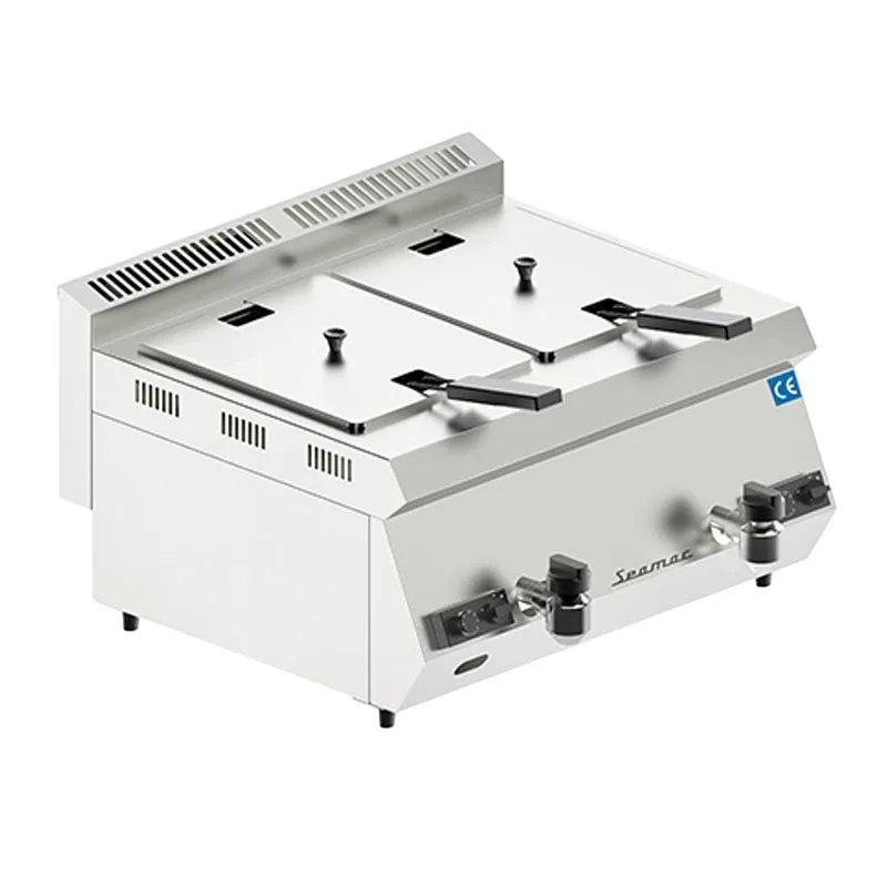 Seamac SFG16 Özel Seri Çift Kapaklı Fritöz, 8+8 L, Gazlı