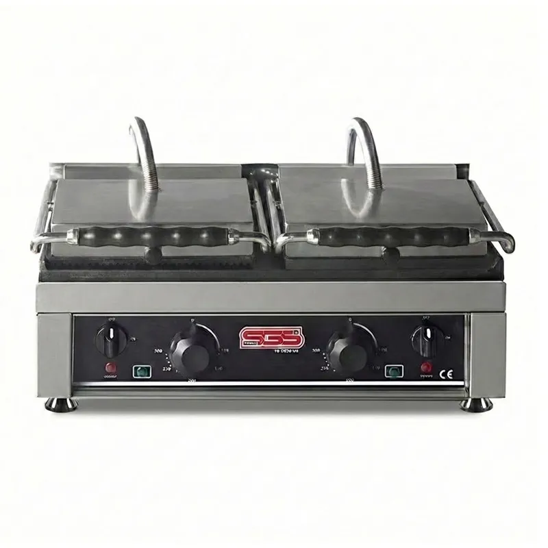SGS 5530 DE/G Alt Düz Üst Tek Kapak Girintili Tost Makinesi, Çift Kapaklı, Elektrikli