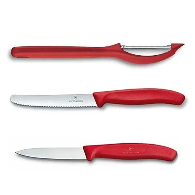 Victorinox Swiss Classic 6.7111.31 3'lü Soyma Seti, Kırmızı