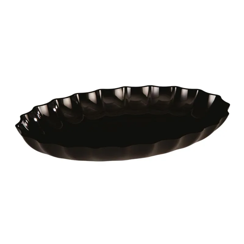 Zicco ZCP-296 Polikarbon Oval Teşhir Tabağı, 41.5x29.5x 5.5 cm, Siyah