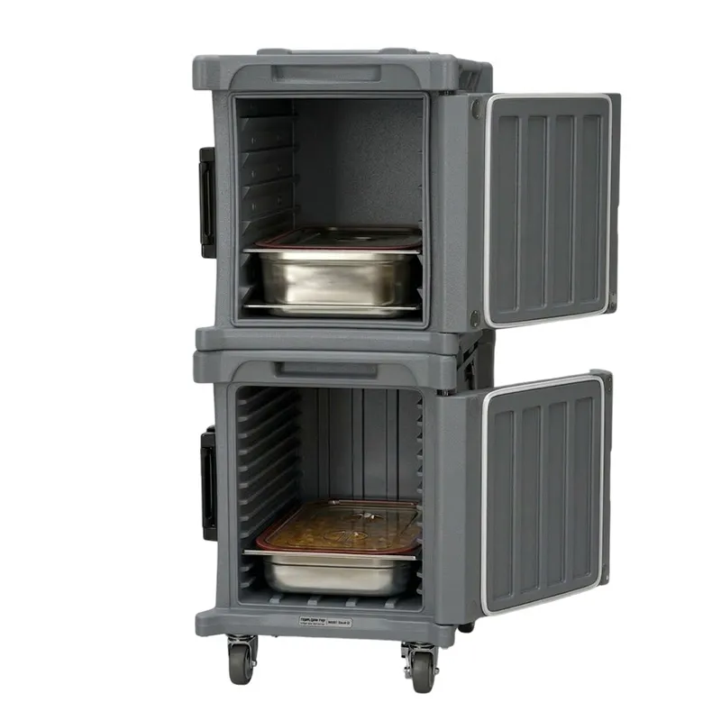Tribeca TCB-600NMIXDUO Önden Yüklemeli Tekerlekli Çiftli Thermobox, 95x134x127 cm, Gri