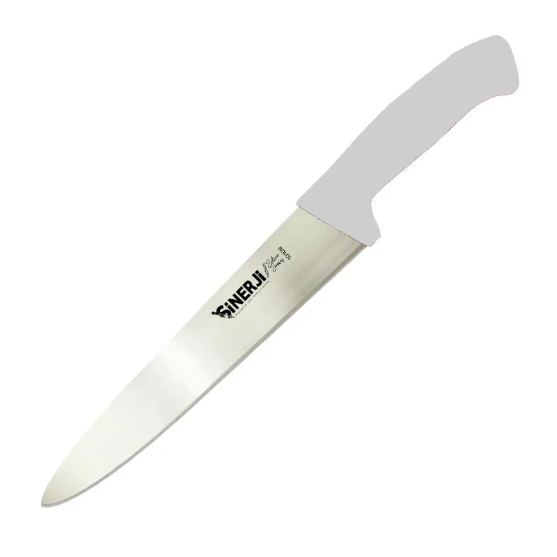 Sinerji Silver Plastik Saplı Dilimleme Bıçağı, 20 cm, Beyaz