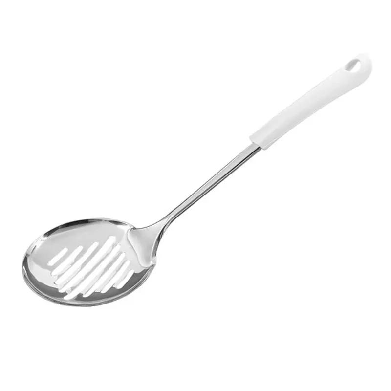 Fackelmann Plastik Saplı Metal Kevgir, 31 cm, Beyaz
