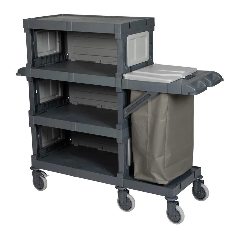 UTP Professional AC2714 Alfacart 2 Katlı Servis Arabası, 1 Çöp Bölmeli, 161x57x110 cm