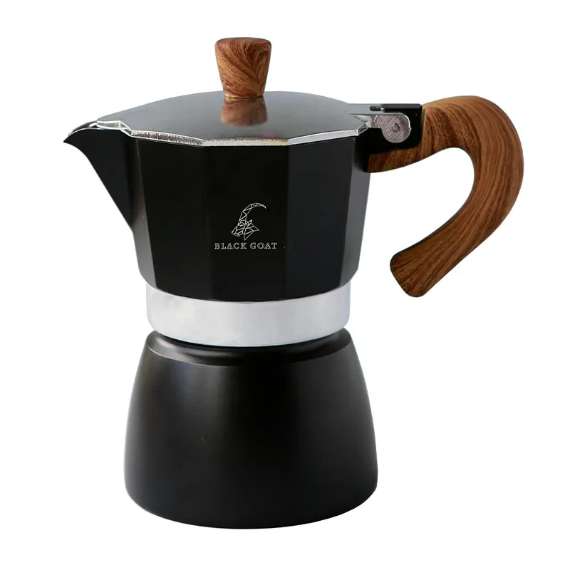 Black Goat Moka Pot, 3 Cup, Siyah