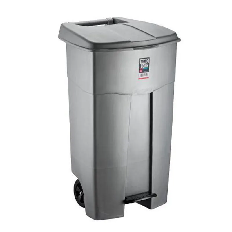Bora Plastik Pedallı Çöp Kovası, 125 L, Gri