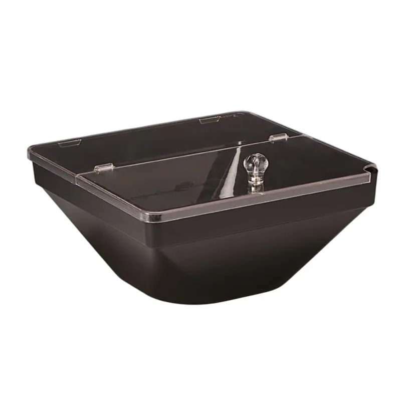 Zicco ZCP-611 Polikarbon Kapaklı Teşhir Kasesi, 22x22x11 cm, Siyah