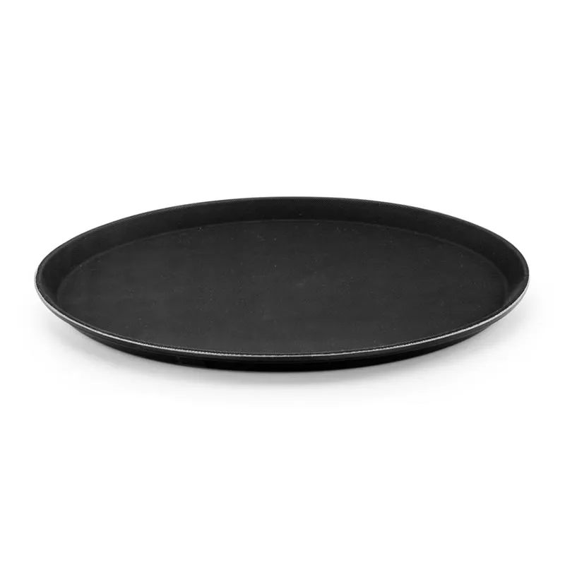 Tria FGY27 Fiberglass Yuvarlak Kaydırmaz Tepsi, 27.5 cm, Siyah
