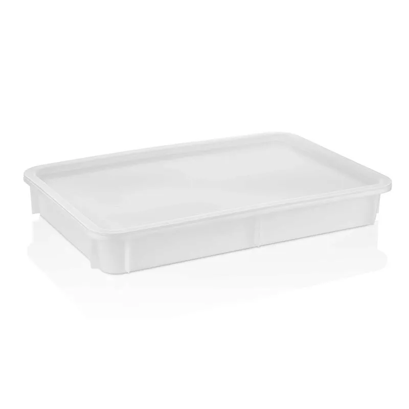 GastroPlast GPHPE-75/2 Polietilen Pizza Hamur Teknesi, 300x400x75 mm, Beyaz