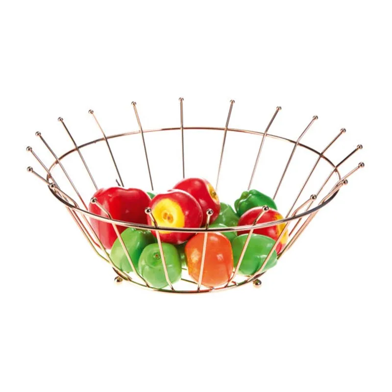 Biradlı HW1160 Tel Meyve Sunum Kasesi, 30x13 cm, Altın