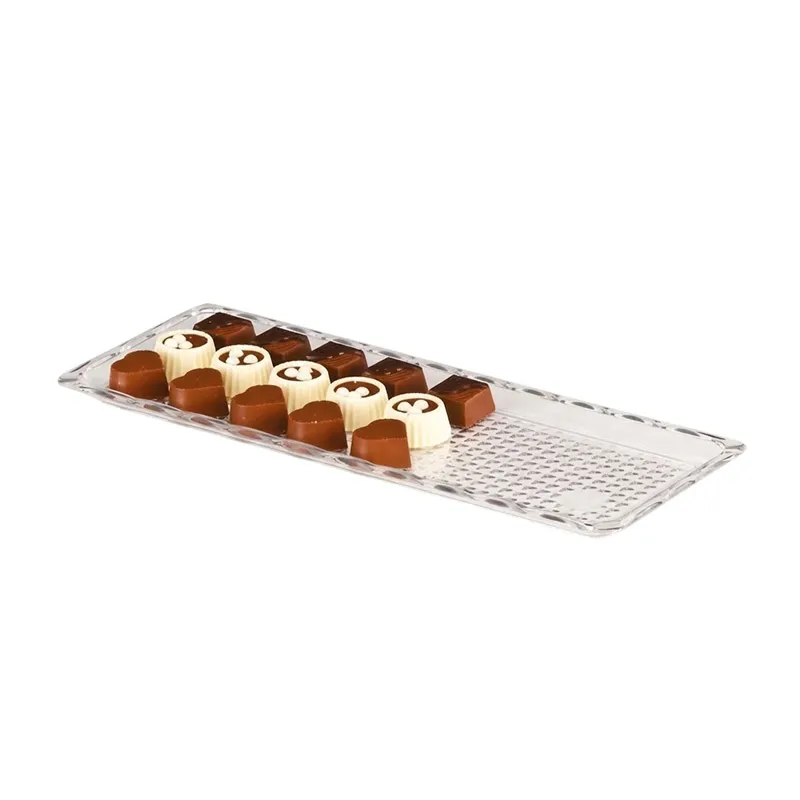 Zicco ZCP-223 Polikarbon Çikolata Teşhir Tepsisi, 10x30 cm, Şeffaf