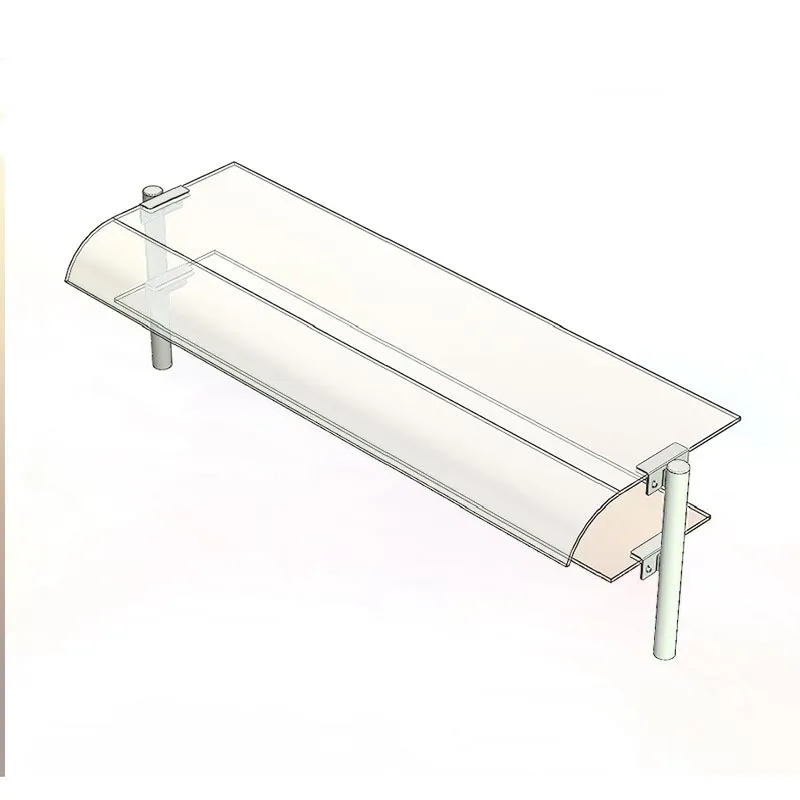 Öztiryakiler Çift Sıra Bombe Camlı Servis Rafı, 150x30 cm