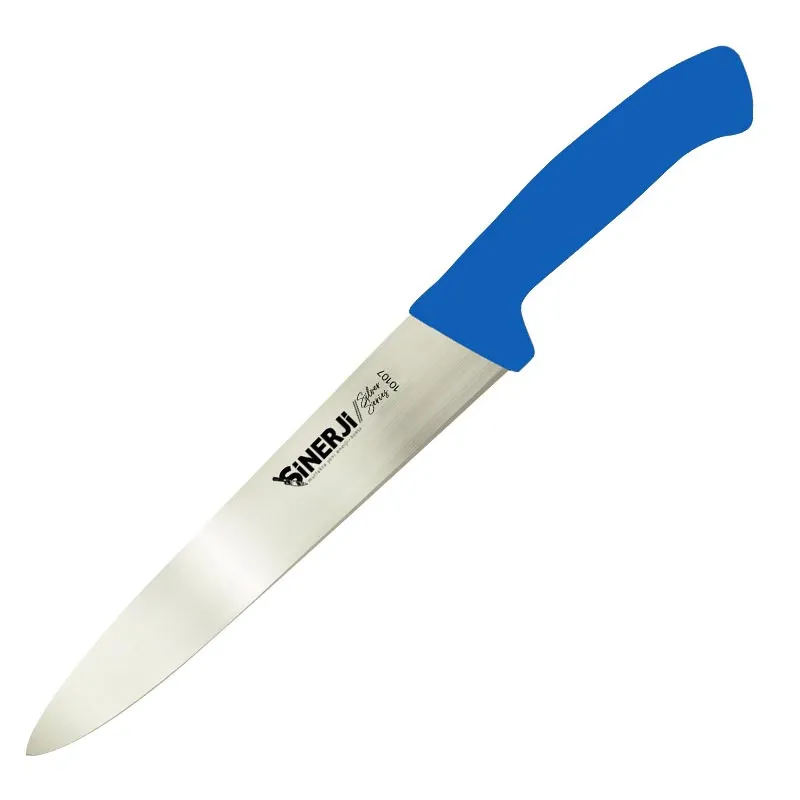 Sinerji Silver Plastik Saplı Dilimleme Bıçağı, 18 cm, Mavi