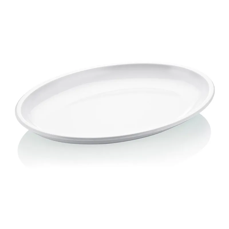 Biradlı FTS-1957 Oval Melamin Sunum Tabağı, 48x35 cm, Beyaz