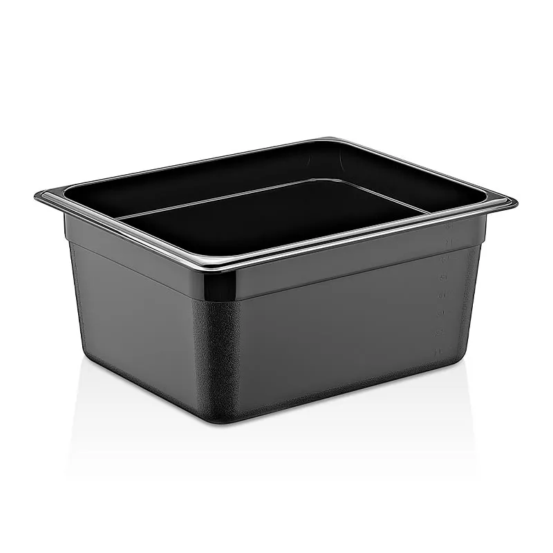 GastroPlast GN1/2-150 mm Polipropilen Gastronorm Küvet, Siyah