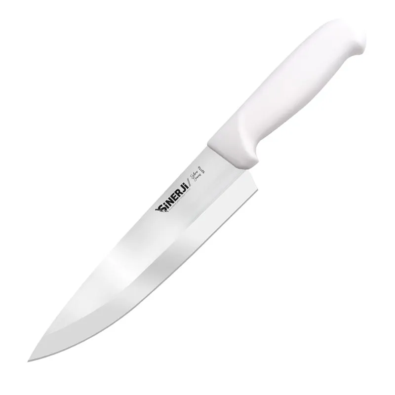 Sinerji Silver No 2 Plastik Saplı Şef Bıçağı, 20.5 cm, Beyaz