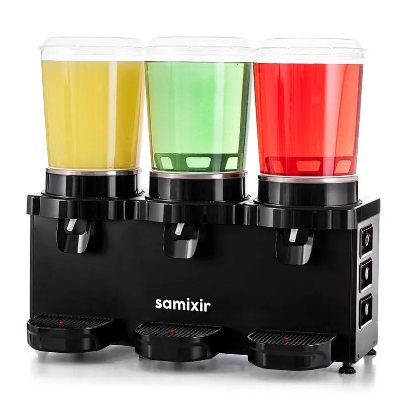 Samixir MMM30 Panaromik Triple Soğuk İçecek Dispenseri, 10 L+10 L+10 L, Siyah