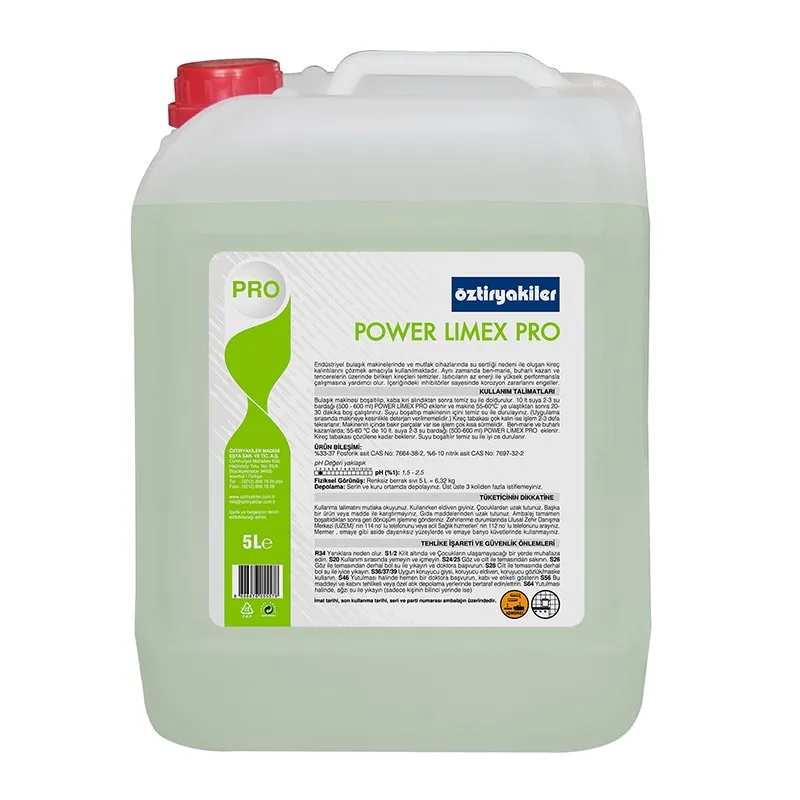 Öztiryakiler Power Limex Pro Bulaşık Makinası Kireç Sökücü, 5 L