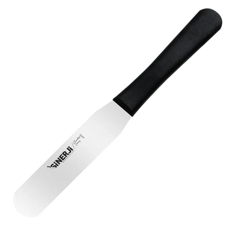 Sinerji Chocolate Plastik Saplı Oval Pasta Paleti, 15 cm, Siyah