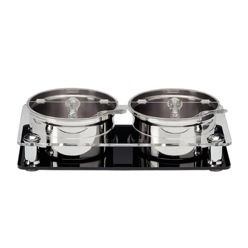 Zicco ZCP-666 Polikarbon Kapaklı Çelk Altlı Sosluk Reçellik Standı, 2'li, 17.5x33.5 cm