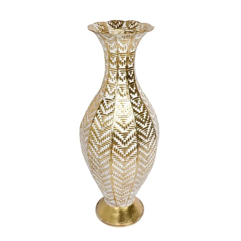Biradlı Groovy GRV-95225 Dekoratif Metal Vazo, 26x26x68.6 cm