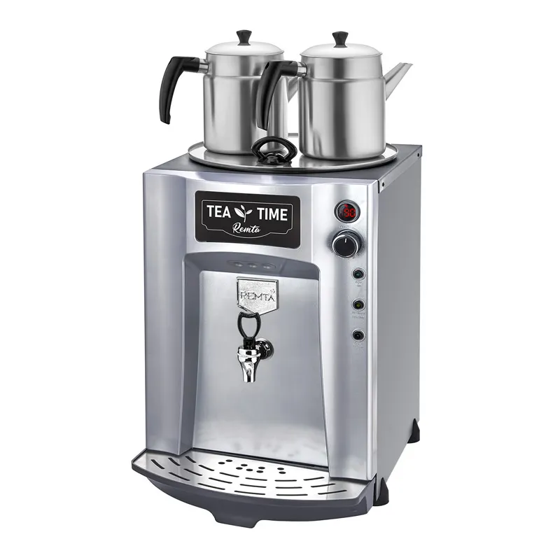 Remta DE11P Premium Jumbo Çay Makinesi, 2 Demlikli, 23 L, Gri