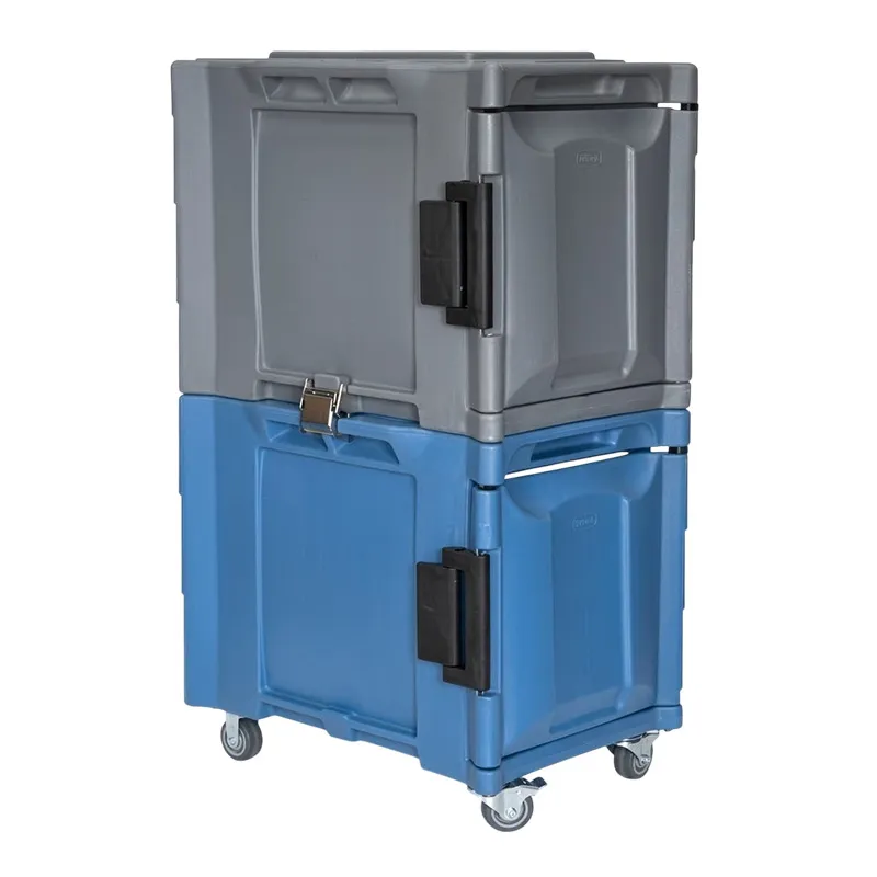 Tribeca TCB-600NDUO Önden Yüklemeli Tekerlekli Çiftli Thermobox, 95x134x127 cm, Mavi Gri