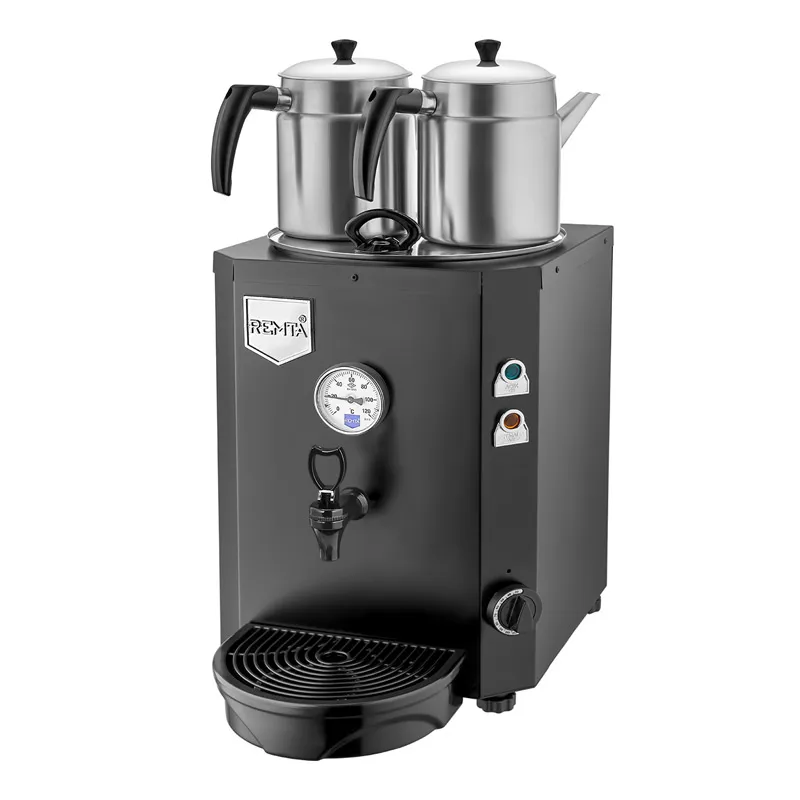 Remta DE12 Jumbo Çay Makinesi, 2 Demlikli, 13 L, Elektrikli, Siyah