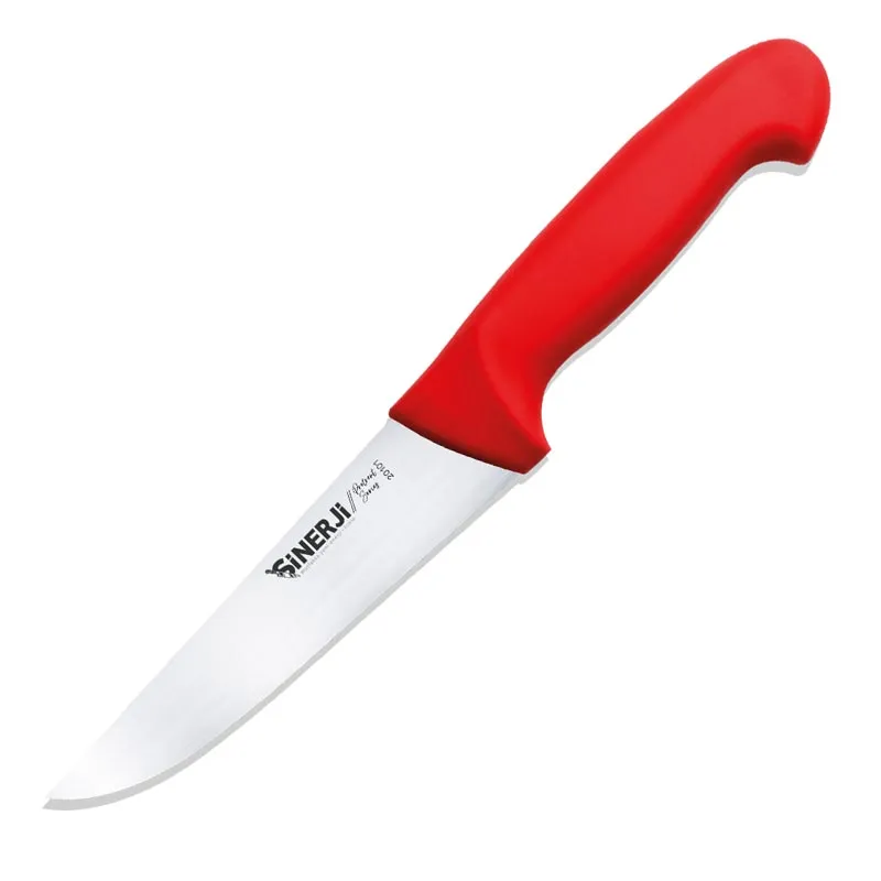 Sinerji Protrend No 1 Plastik Saplı Kasap Bıçağı, 14.5 cm, Kırmızı