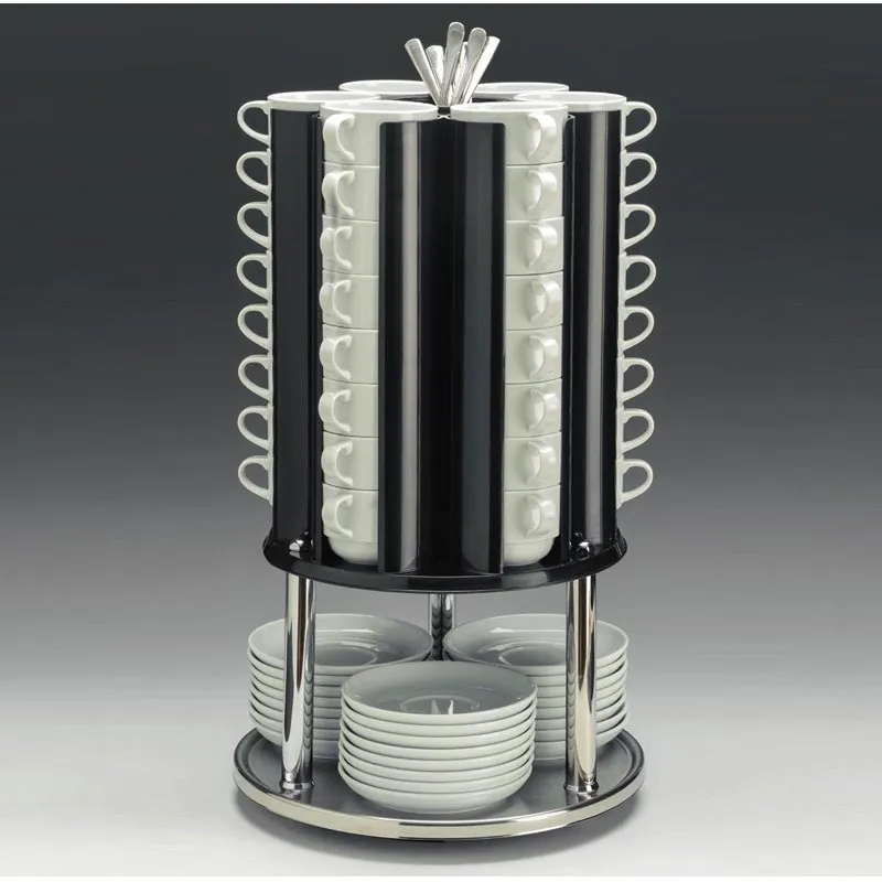 Zicco ZCP-757 Metal Altlı Döner Tabak Fincan Kaşık Standı, 30x55 cm