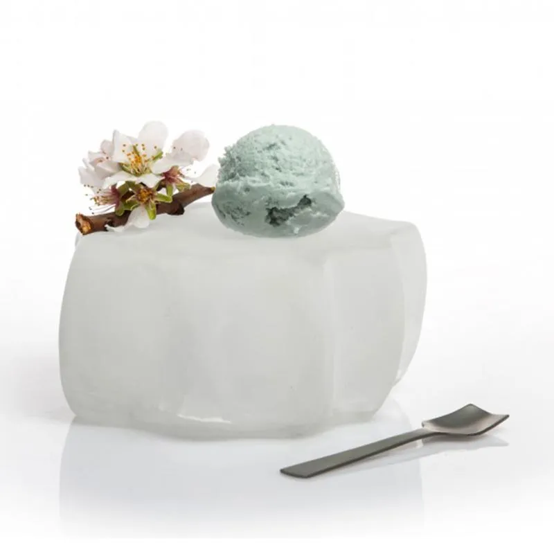 100% Chef Iceberg Cam Sunum Tabağı, 14x7 cm