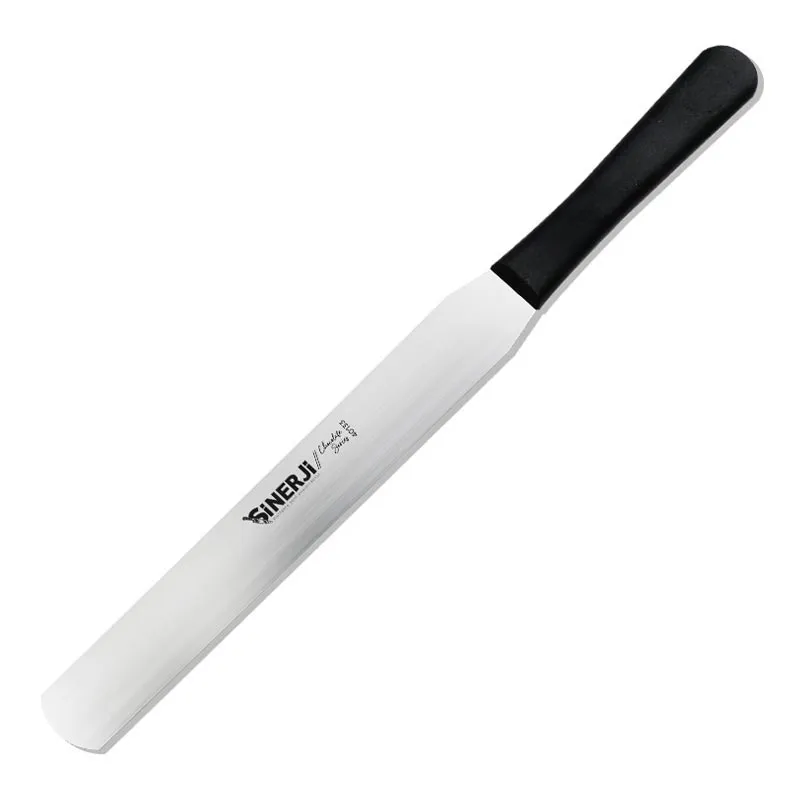 Sinerji Chocolate Plastik Saplı Oval Pasta Paleti, 25 cm, Siyah